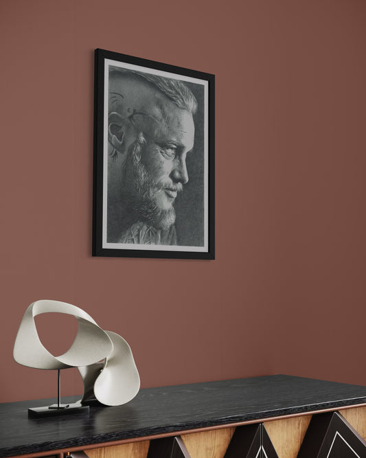 RAGNAR LOTHBROK (Vikings) Drawing - A4 ORIGINALE